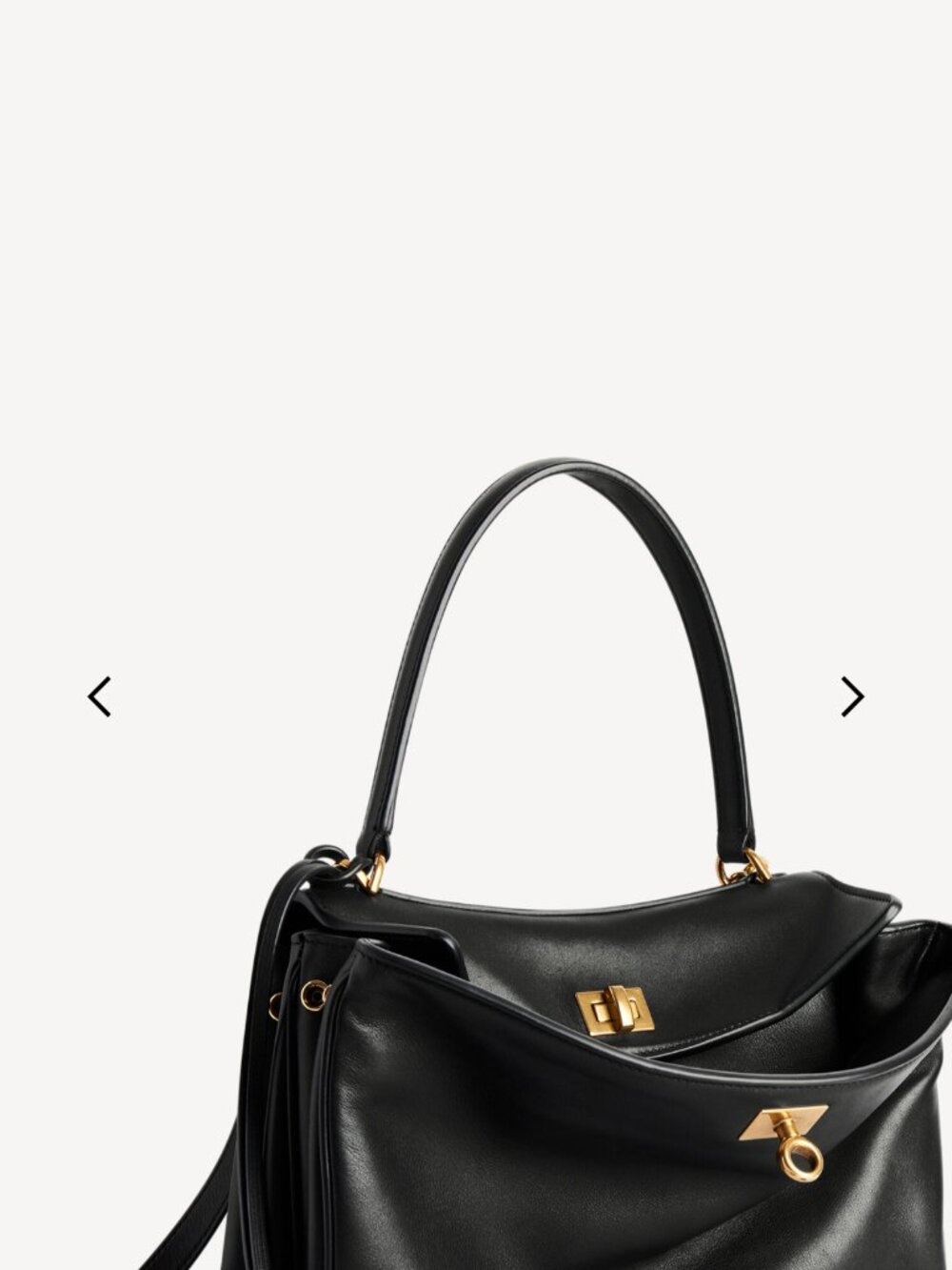 Balenciaga Women's Rodeo HandBag in Black,Smooth Calfskin Aged-Gold Hardware - Picture 15 of 16